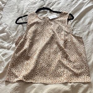 J. Crew Brown Leopard Printed Button- back shell